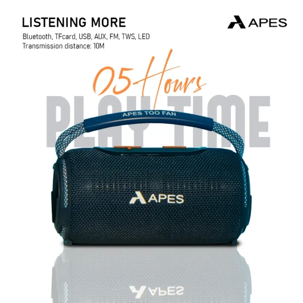 APES Toofan Speaker | Wireless Bluetooth Speaker with RGB Lights | 6Hrs Playtime | AUX, USB & TF Card Support - Image 4