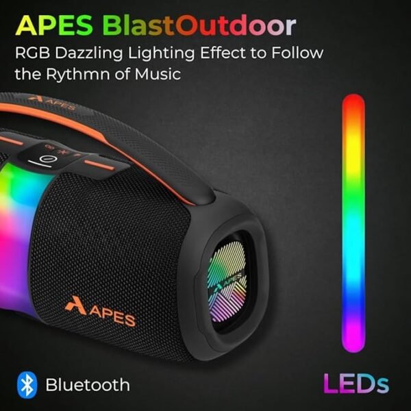 APES BlastOutdoor Speaker | 40W Bluetooth Party Speaker with RGB Lights & 8H Playtime - Image 7