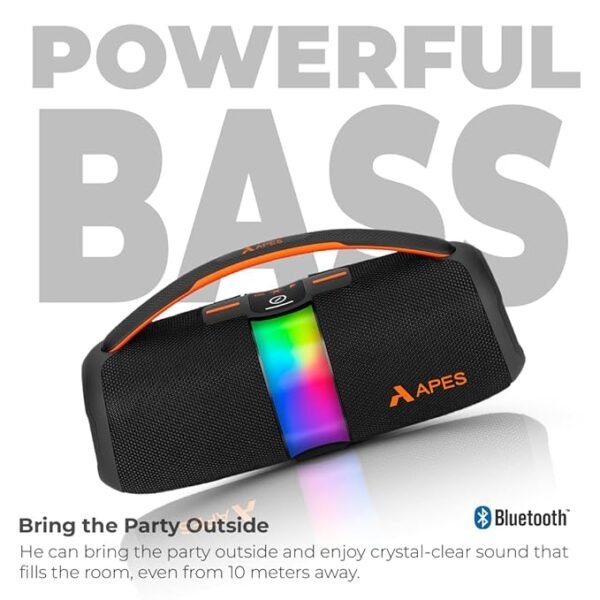 APES BlastOutdoor Speaker | 40W Bluetooth Party Speaker with RGB Lights & 8H Playtime - Image 8