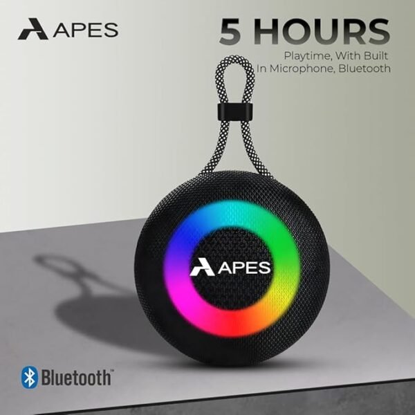 APES Beat Speaker | Wireless Bluetooth Speaker with RGB Lights | 5Hrs Playtime | Portable & Powerful - Image 3