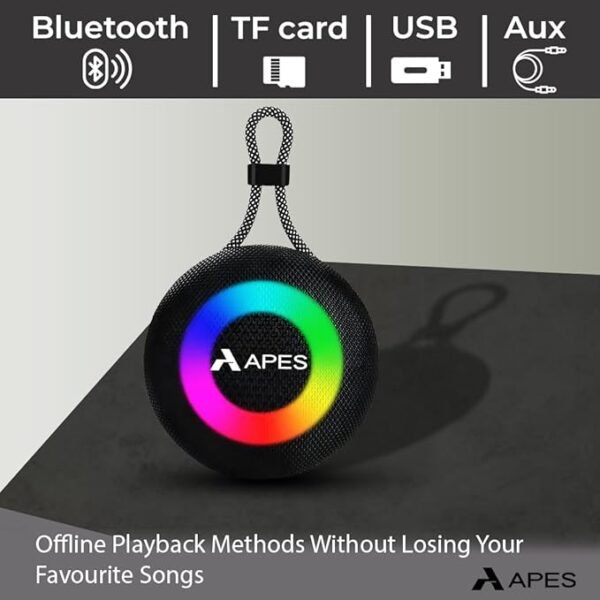 APES Beat Speaker | Wireless Bluetooth Speaker with RGB Lights | 5Hrs Playtime | Portable & Powerful - Image 4