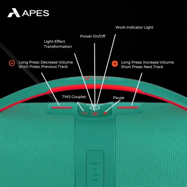 APES BlastOutdoor Speaker | 40W Bluetooth Party Speaker with RGB Lights & 8H Playtime - Image 25