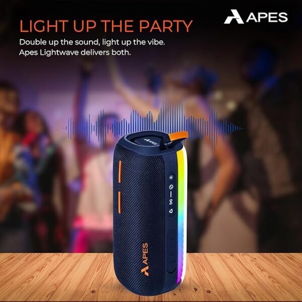 APES Lightwave Speaker | Wireless Bluetooth Speaker with TWS Couplet, RGB Lights & 8H Playtime - Image 11