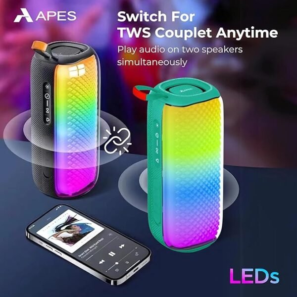 APES Lightwave Speaker | Wireless Bluetooth Speaker with TWS Couplet, RGB Lights & 8H Playtime - Image 20