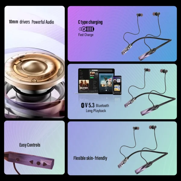 APES NeckBeat Neckband – 18H Playtime, 10mm Drivers, BT 5.3 - Image 4