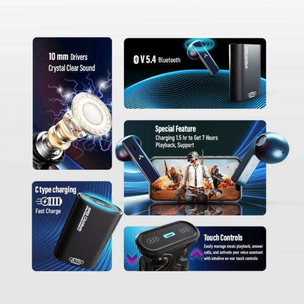 APES ClickBuds TWS | 13mm Dynamic Drivers | 7Hrs Playtime | ENC | Bluetooth Wireless Earbuds - Image 5